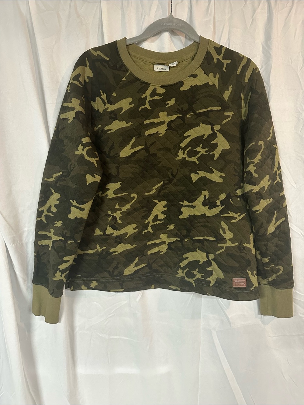 L.L. Bean Olive Green Camo Pullover